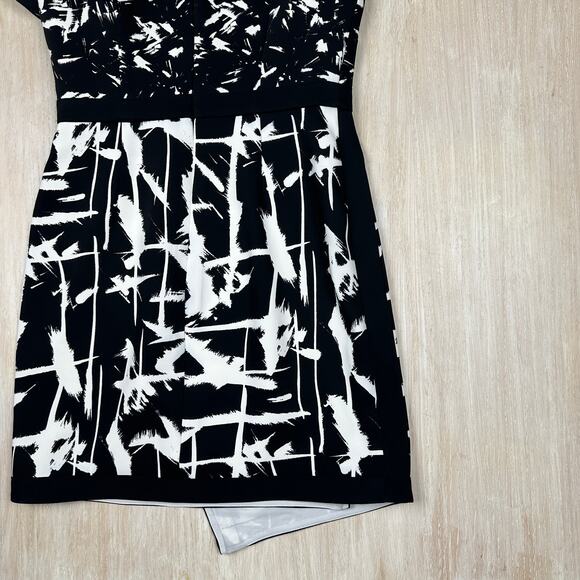 BCBGMaxazria Raquel Asymmetrical Hem Short Sleeve Party Mini Cocktail Dress 4 - Picture 11 of 14